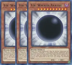 Yugioh - The Wicked Avatar x 3 - 1st Edition - Rare NM - Free Holographic Card - Image 1