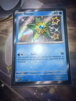 Pokemon TCG Staryu Scarlet Violet Paldean Fates Baby Shiny Rare Card 118/091 - Image 1