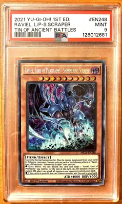 Yugioh Raviel, Lord of Phantasms - Shimmering Scraper - Secret Rare PSA 9 Mint - Image 1
