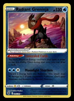 Radiant Greninja 046/189 Ultra Rare Astral Radiance Pokemon Card - Image 1