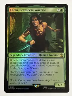 MTG Universes Beyond: Doctor Who Leela, Sevateem Warrior Foil 0107 NM Rare - Image 1