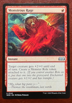 1x NM Monstrous Rage - 0142 U WOE - MTG Magic Never Played x1 - Image 1