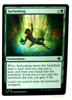 MTG, Spelunking, #0213, LCI, Mint/NM, Un-played, X2, Caverns of Ixalan, +Extra! - Image 1