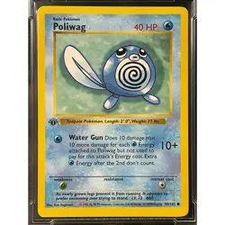 1999 Poliwag 1st Edition #59 Pokemon Base Set ArenaClub Graded NM MINT 8 - Image 2