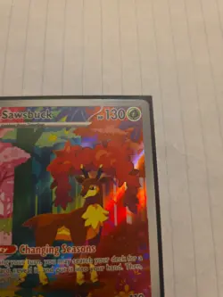 Sawsbuck Temporal Forces Illustration Rare Pokemon TCG Card 166/162 - Image 3