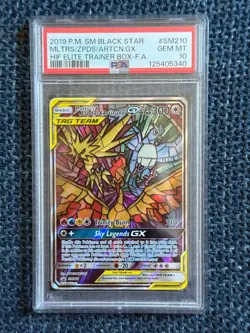 2019 POKEMON SM BLACK STAR PROMO FULL ART/MOLTRES & ZAPDOS & ARTICUNO GX PSA 10 - Image 1