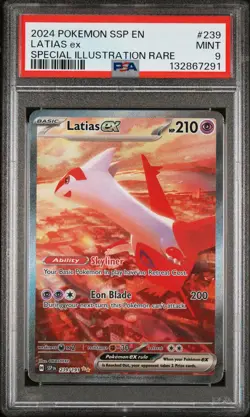 PSA 9 MINT Latias ex 239/191 Sv08: Surging Sparks Holo Pokemon 2024 - Image 1