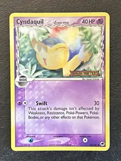 2006 Pokemon TCG Dragon Frontiers Cyndaquil 45/101 Reverse Holo Stamped - Image 1