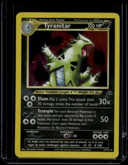 Pokemon TCG Tyranitar 12/75 Neo Discovery Holo HP - Image 1