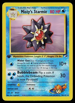 Pokemon Card - Misty's Starmie Gym Heroes 56/132 Uncommon 1st Edition - Image 1