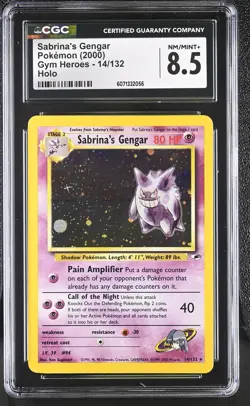 CGC 8.5 Sabrina's Gengar 2000 Gym Heroes 14/132 Holo Pokemon Card - Image 1