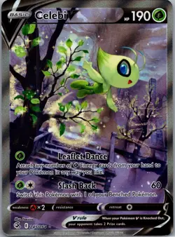 Pokemon TCG SWSH Fusion Strike Celebi v Alt Art Holo Ultra Rare Card 245/264 (1) - Image 1