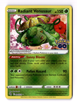 Radiant Venusaur 004/078 Pokemon GO Holo - Image 1
