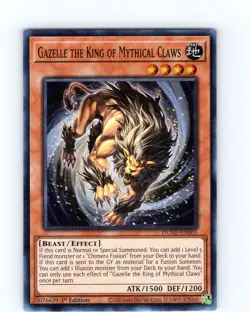 Yu-Gi-Oh TCG Gazelle The King Of Mythical Claws DUNE-EN003 1st Ed Super Rare NM - Image 1