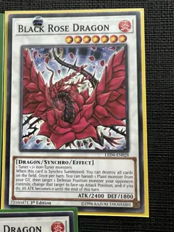Yu-Gi-Oh! TCG Black Rose Dragon X3 LED4-EN028 Common 1st Edition NM - Image 3