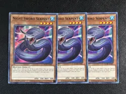 3x YuGiOh! - Night Sword Serpent BODE-EN081 Common 1st Edition Near Mint - Image 1