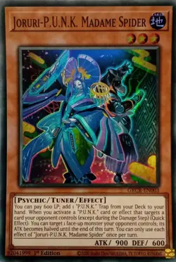 GRCR-EN003 JORURI-P.U.N.K. MADAME SPIDER SUPER RARE 1ST EDITION YuGiOh CARD - Image 1