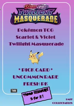 Pokemon TCG * SV Twilight Masquerade 167 * PICK CARD * UNCOMMON RARE * FRESH PK - Image 1