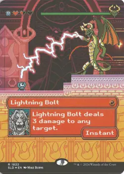 MTG Lightning Bolt (1822) *Rainbow Foil* Borderless Secret Lair Pixel Perfect NM - Image 1