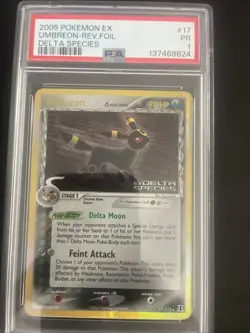 Pokemon Umbreon Delta Species 17/113 EX Reverse Holo Card 2005 HP PSA 1 - Image 1