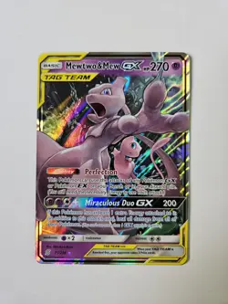 Pokemon TCG Mewtwo & Mew GX 71/236 Sm-Unified Minds Tag Team Holo Ultra Rare - Image 1