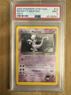Rocket's Mewtwo - 14/132 - Pokemon Gym Challenge Unlimited Holo Rare Card PSA 9 - Image 1