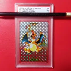 PSA 7 Japanese Pokemon Bandai Carddass Red Charizard Prism 1996 - Image 1