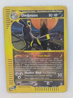 Umbreon 041/147 Aquapolis Reverse Holo Ultra Rare Pokemon TCG Nintendo Eevee - Image 1