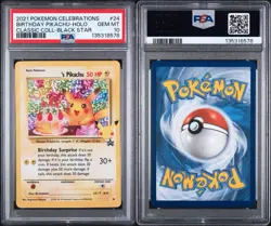 POKEMON CARD BIRTHDAY PIKACHU 24 CELEBRATIONS #24 GRADED PSA 10 GEM MINT - Image 3