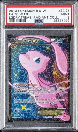 2013 POKEMON B&W LEGEND TREASURES RADIANT COLL #RC24 FULL ART/MEW EX PSA 9 - Image 1