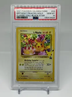 PSA 10 BIRTHDAY PIKACHU 24 CELEBRATIONS CLASSIC COLLECTION POKEMON 🎂 - Image 1