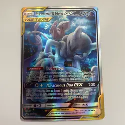 Pokemon Mewtwo and Mew GX Tag Team Black Star Alt Art Promo SM191 SC - Image 1