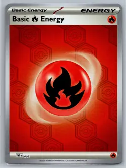 NM Basic Fire Energy SVE EN 002 Reverse Holo Shrouded Fable Pokemon 2024 - Image 1