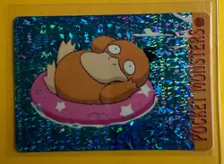 PSYDUCK FLOATING Pokemon Pocket Monsters Japan Vending Prism Sticker LP Holo - Image 1