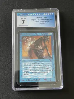 CGC 7 Near Mint POWER LEAK from ALPHA - MTG Magic the Gathering - Image 1