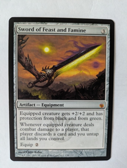 Sword of Feast and Famine Mirrodin Besieged MTG NM Free shipping with tracking - Image 1