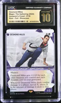 MTG MAGIC Desmond Miles #130 Rare CGC Pristine 10 Assassin's Creed Showcase Foil - Image 1
