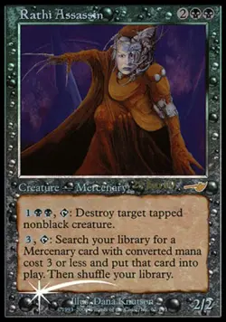 Moderate Play x 1 Rathi Assassin - NEM Prerelease Magic Promos - FOIL - Image 1