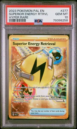 SUPERIOR ENERGY RETRIEVAL 2023 Pokemon PAL EN 277 Hyper Rare PSA 10 - Image 1