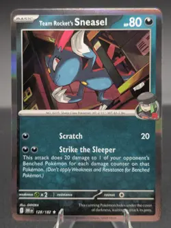Pokemon TCG Team Rocket’s Sneasel 128/182 Holo English Destined Rivals In Hand - Image 1