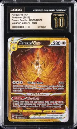 2023 POKEMON CROWN ZENITH GALARIAN GALLERY HOLO ARCEUS VSTAR CGC 10 PRISTINE - Image 1