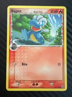 Pokemon TCG Bagon Delta Species 57/113 Delta Species Regular Common LP - Image 1