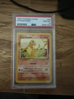 1999 Pokemon Game Unlimited #46 Charmander PSA 10 GEM MT - Image 1