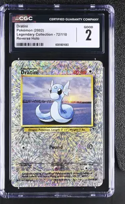 CGC 2 Dratini 2002 Legendary Collection 72/110 Reverse Holo Pokemon Card - Image 1