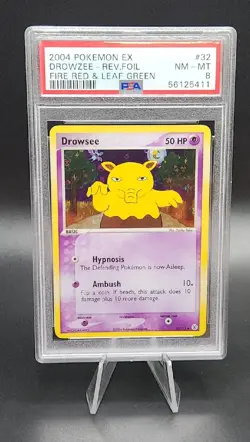 2004 Pokemon Drowzee #32 Reverse Foil Rev Holo PSA 8 NM-MT Fire Red Leaf Green - Image 1