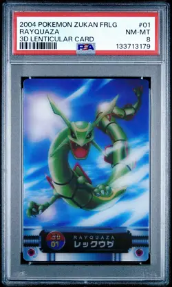 PSA 8 Rayquaza 3D Lenticular Japanese Carddass Zukan No 01 Pokemon - Image 1
