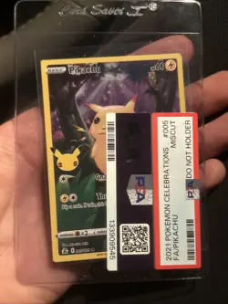Pikachu 005/025 Celebrations 2021 Stamp MISCUT PSA ERROR #005 Pokemon Card RARE - Image 1