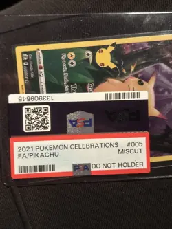 Pikachu 005/025 Celebrations 2021 Stamp MISCUT PSA ERROR #005 Pokemon Card RARE - Image 3