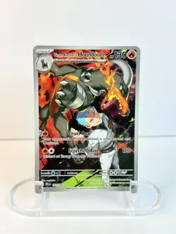 Pokemon Houndoom 191 Illustration Rare Team Rocket’s Scarlet Violet IR Card NM - Image 1