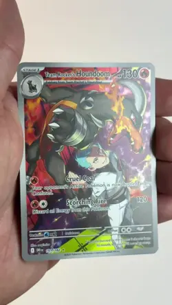 Pokemon Houndoom 191 Illustration Rare Team Rocket’s Scarlet Violet IR Card NM - Image 2
